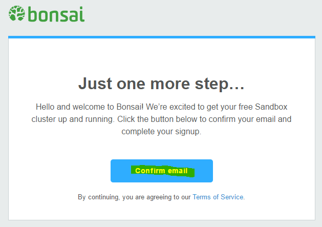 bonsai.io confirmation email