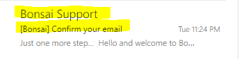 bonsai.io confirmation email preview