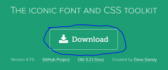 Font Awesome Download button