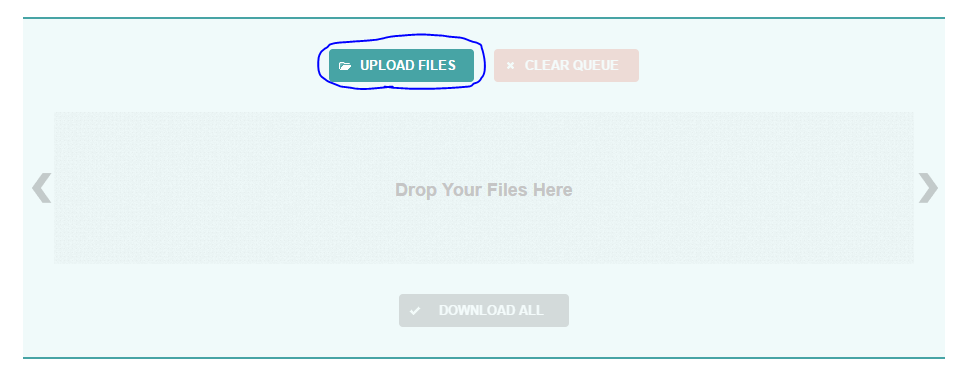 Optimizilla UPLOAD FILES button